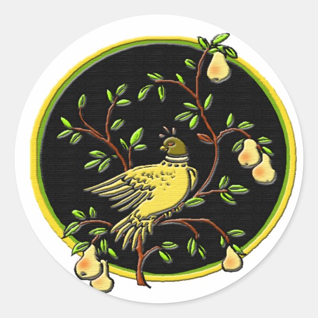 1. Tag des Weihnachtsaufklebers #1 Runder Aufkleber (Vorderseite)