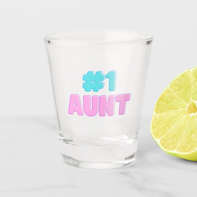 #1 Tante Aufkleber Schnapsglas (Vorderseite)