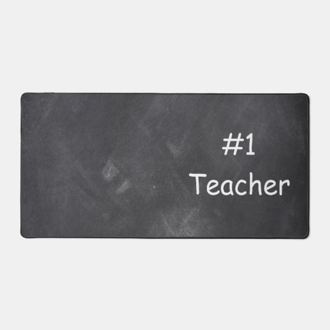 #1 Teacher Chalkboard Design Class Dekoration Schreibtischunterlage (Vorderseite)