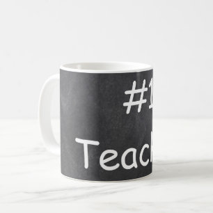 #1 Teacher Chalkboard Design Geschenk Idee Kaffeetasse