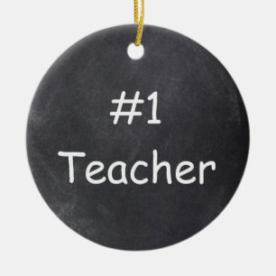 #1 Teacher Chalkboard Design Geschenk Idee Keramik Ornament