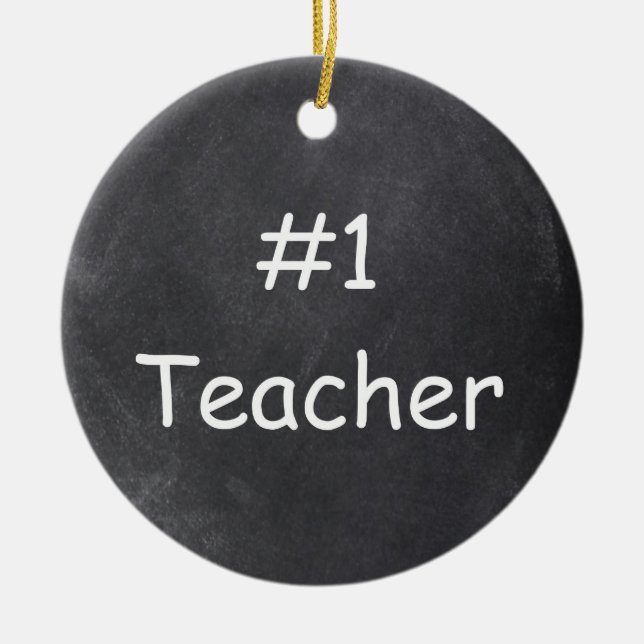 #1 Teacher Chalkboard Design Geschenk Idee Keramik Ornament (Vorne)