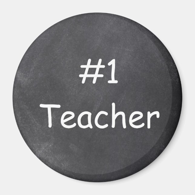 #1 Teacher Chalkboard Design Geschenk Idee Magnet (Vorne)