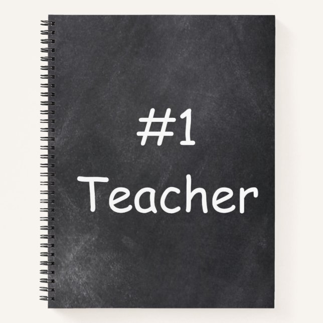 #1 Teacher Chalkboard Design Geschenk Idee Notizbuch (Vorderseite)