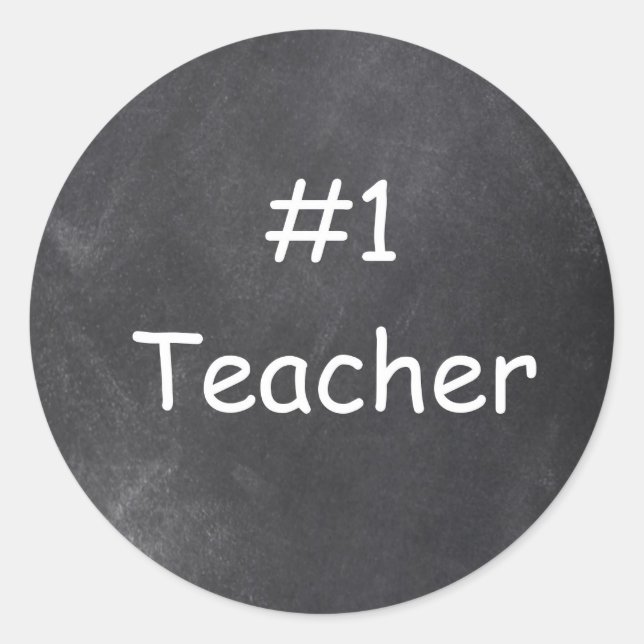 #1 Teacher Chalkboard Design Geschenk Idee Runder Aufkleber (Vorderseite)