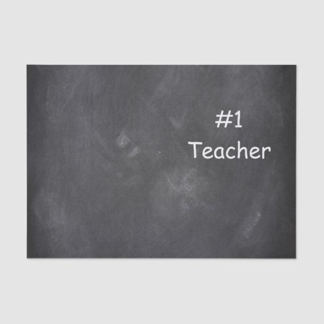 #1 Teacher Chalkboard Design Geschenk Idee Seidenpapier (Vorderseite)