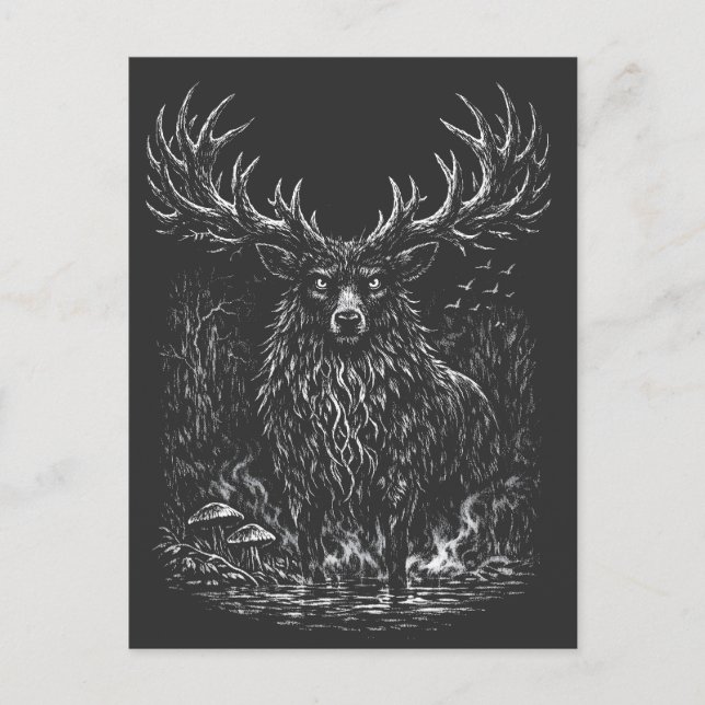 1. The Shadow Stag von BurnsInHell Postkarte (Vorderseite)