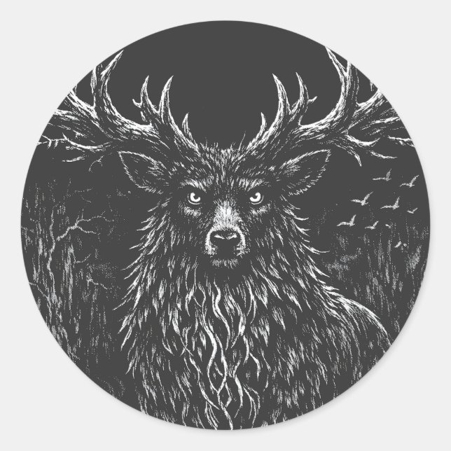 1. The Shadow Stag von BurnsInHell Runder Aufkleber (Vorderseite)