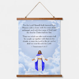 1 Thessalonians 4:16-17 Wandteppich Mit Holzrahmen