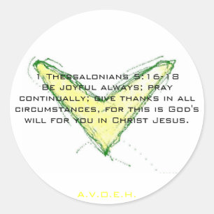 1 Thessalonians 5:16 - frohes alwa 18Be… Runder Aufkleber