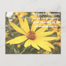 1 Thessalonicher 5:16-18 Sonnenblumen-Postkarte