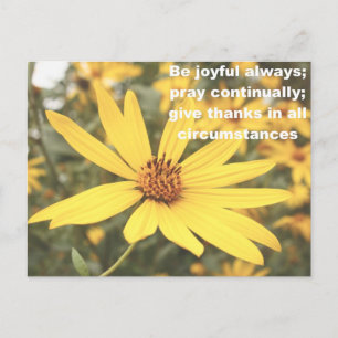 1 Thessalonicher 5:16-18 Sonnenblumen-Postkarte Postkarte