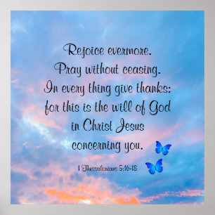 1 Thessaloniker 5:16-18 Poster
