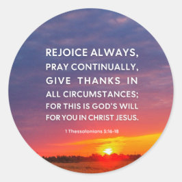 1 Thessaloniker 5:16-18 Runder Aufkleber