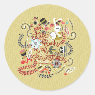 1 Thessaloniker 5:18 danken in allen Kreisen Runder Aufkleber