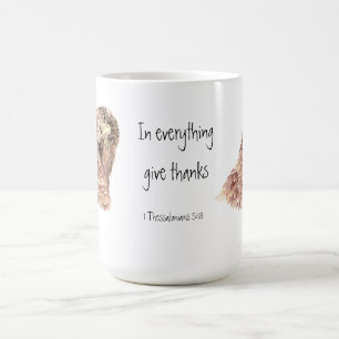 1 Thessaloniker 5:18 Schrift, Niedlicher Vogel Tasse