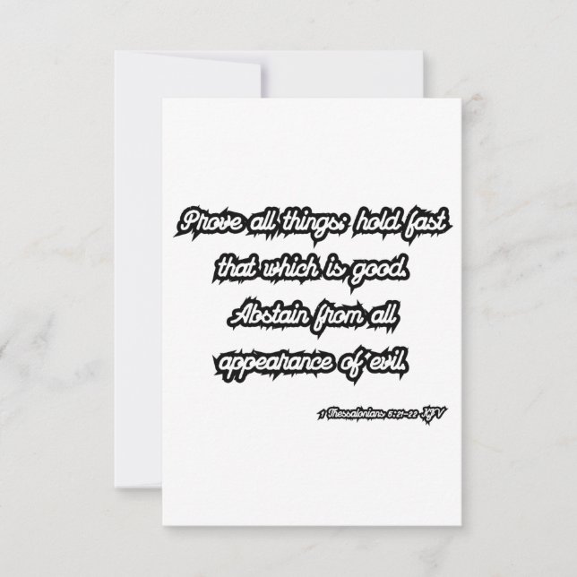 1 Thessaloniker 5:21-22 KJV Bibelgrüße Karte (Vorderseite)