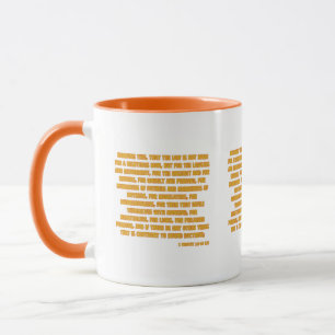 1 Timothy 1:9-10 KJV Bibelschrift Zwei-Tone Tasse