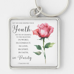 1 Timothy 4:12 - Blume Jugendbibelverse Schlüsselanhänger