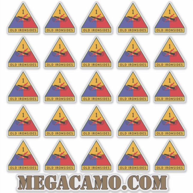 1. US-Rüstungsabteilung - Alte Seiten - Patch x25 Aufkleber (Vorderseite)