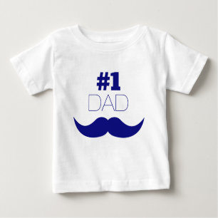 1. Vater Blue Mustache - Nummer 1 Baby T-shirt