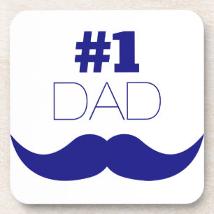 1. Vater Blue Mustache - Nummer 1 Getränkeuntersetzer