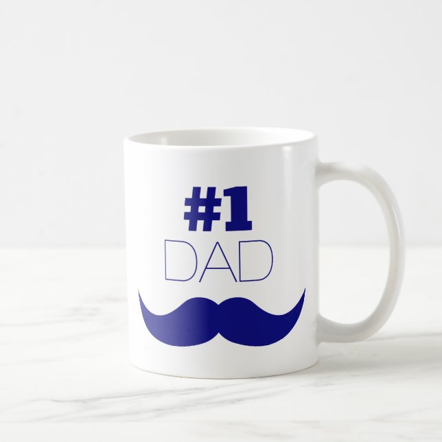 1. Vater Blue Mustache - Nummer 1 Kaffeetasse (Rechts)