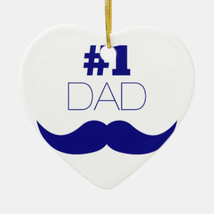 1. Vater Blue Mustache - Nummer 1 Keramikornament