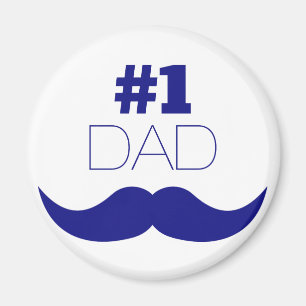 1. Vater Blue Mustache - Nummer 1 Magnet
