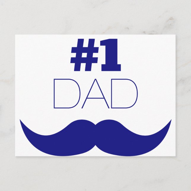 1. Vater Blue Mustache - Nummer 1 Postkarte (Vorderseite)
