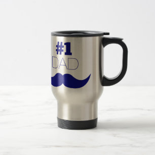 1. Vater Blue Mustache - Nummer 1 Reisebecher
