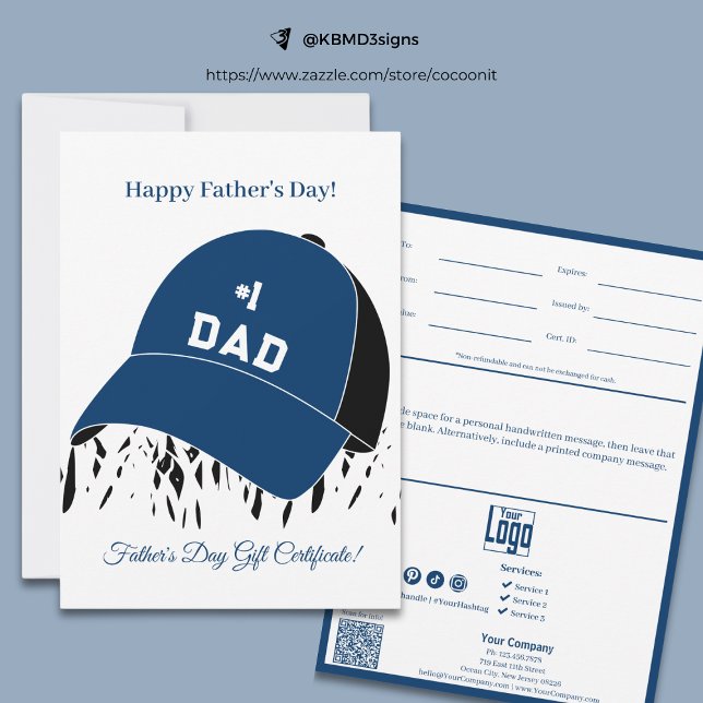 1. Vater-Cap-Happy-Vatertag-Geschenkgutschein (#1 Dad Cap Happy Father's Day Gift Certificate)