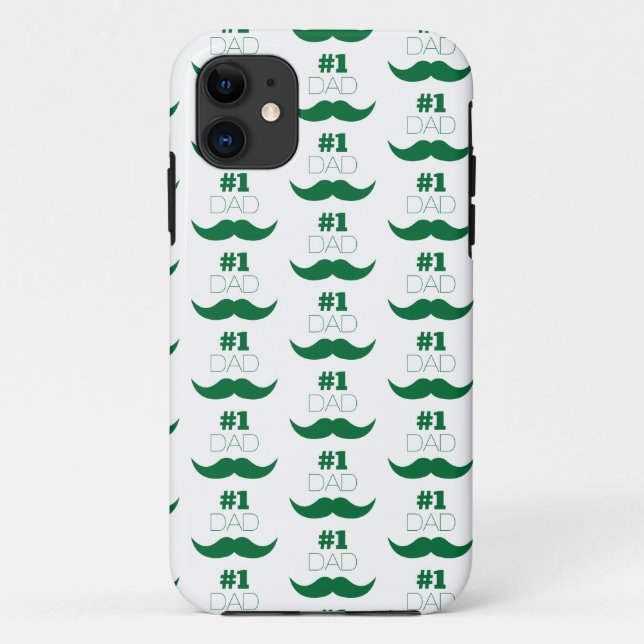 1. Vater Green Mustache - Nummer eins Case-Mate iPhone Hülle (Rückseite)