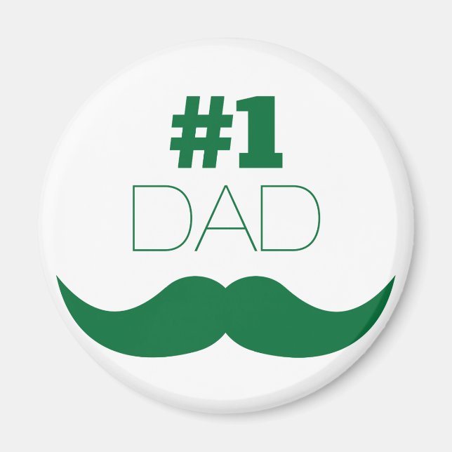 1. Vater Green Mustache - Nummer eins Magnet (Vorne)