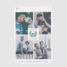 1. Vater, Happy Vathers Day Golf Theme Collage Golfhandtuch