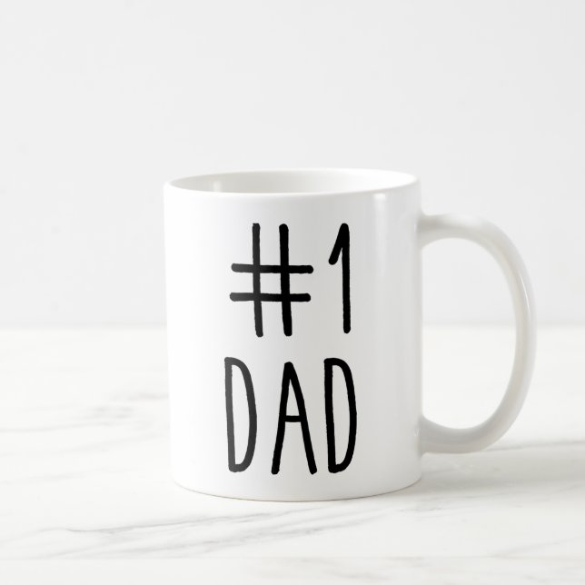 1 Vater Kaffee Tasse, Nummer 1 Vater, Vatertag Kaffeetasse (Rechts)
