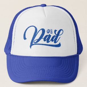#1 Vater-Moderne blaue Typografie Truckerkappe