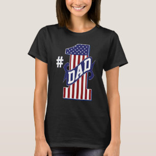 1 Vater Nummer eins Vater Vatertag Amerikanische F T-Shirt