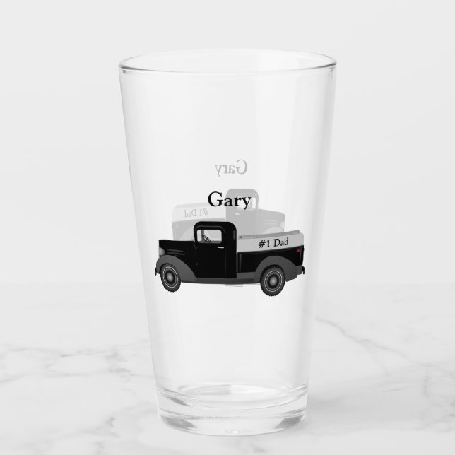 #1 Vater Old Truck Pint Trinkgläser Glas (Vorderseite)
