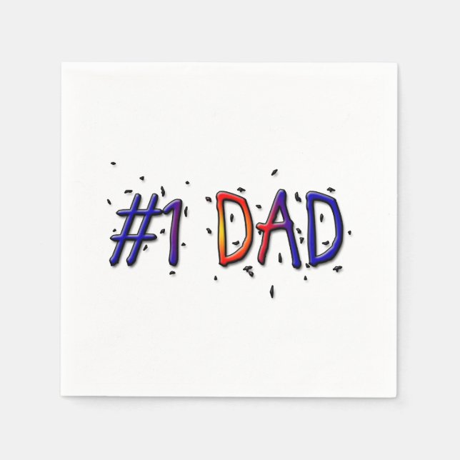 #1 Vater Papa's Day Paper Napkins Serviette (Vorderseite)