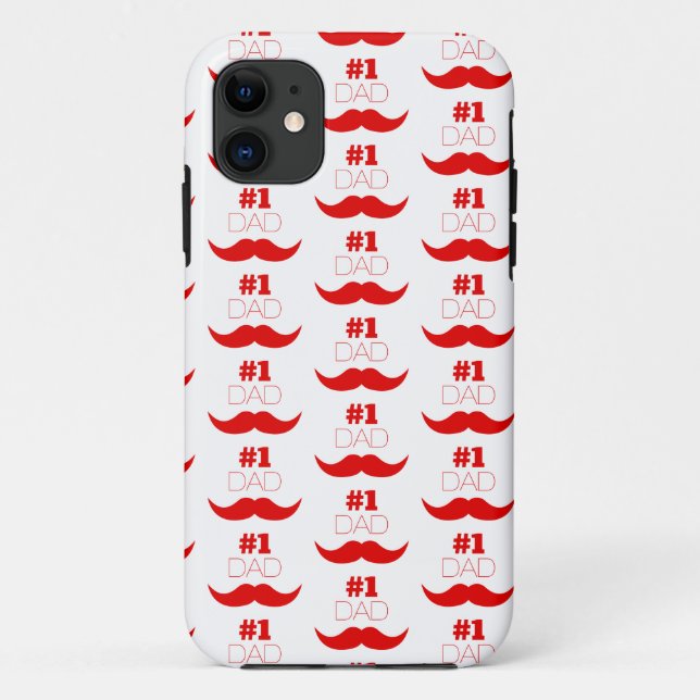 1. Vater Red Mustache - Nummer eins Case-Mate iPhone Hülle (Rückseite)