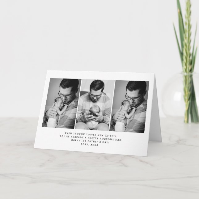 1. Vatertag geklappte Grußkarte Einladung (Vorderseite)