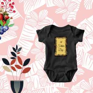 1. Vatertag Moderne Kalligraphie Wirbel Baby Strampler