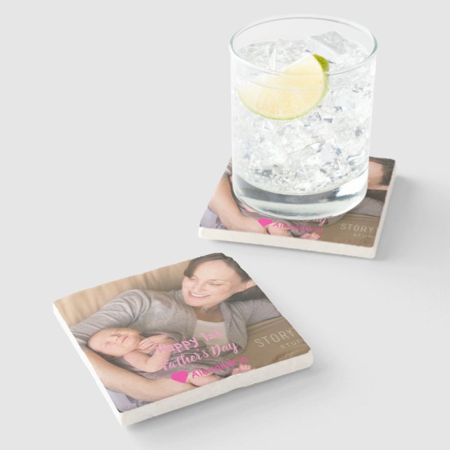 1. Vatertag Steinuntersetzer (Seitenansicht)