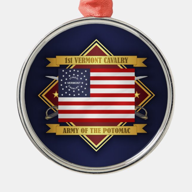 1. Vermont Cavalry Ornament Aus Metall (Vorne)