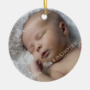 1. Verzierung des Foto-Babys Weihnachts Keramik Ornament