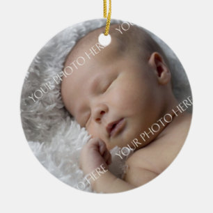 1. Verzierung des Foto-Babys Weihnachts Keramik Ornament