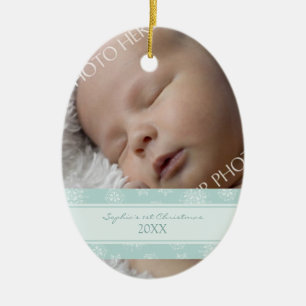 1. Verzierung des Foto-Babys Weihnachts Keramikornament