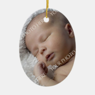 1. Verzierung des Foto-Babys Weihnachts Keramikornament