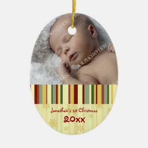 1. Verzierung des Foto-Babys Weihnachts Keramikornament